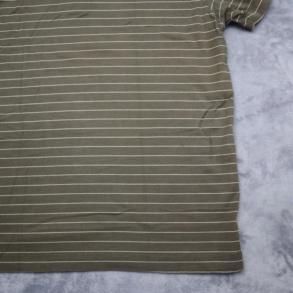 Banana Republic Shirt Mens M Brown Striped Polo Short Sleeve Casual